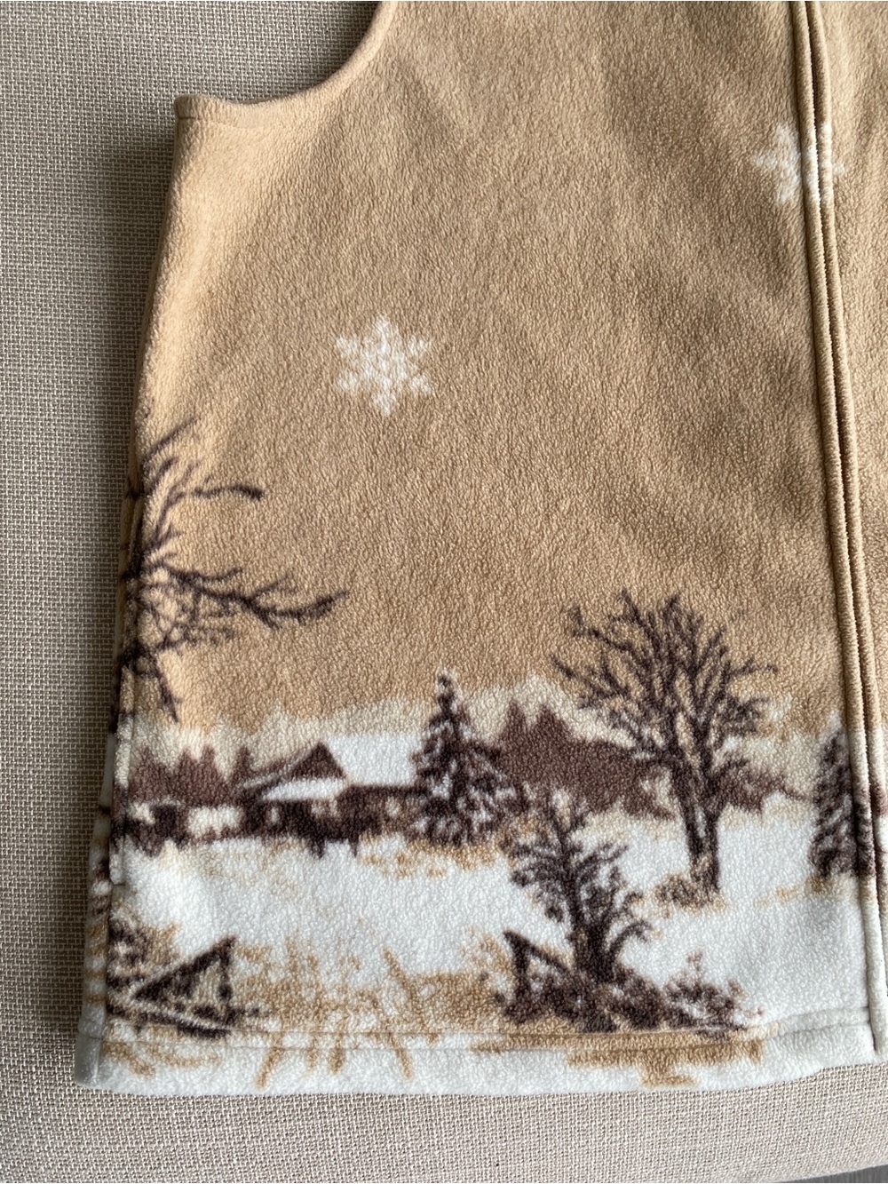 Northern Reflections Vintage Brown and White Fleece Vest Extra Large - Picture 6 of 11